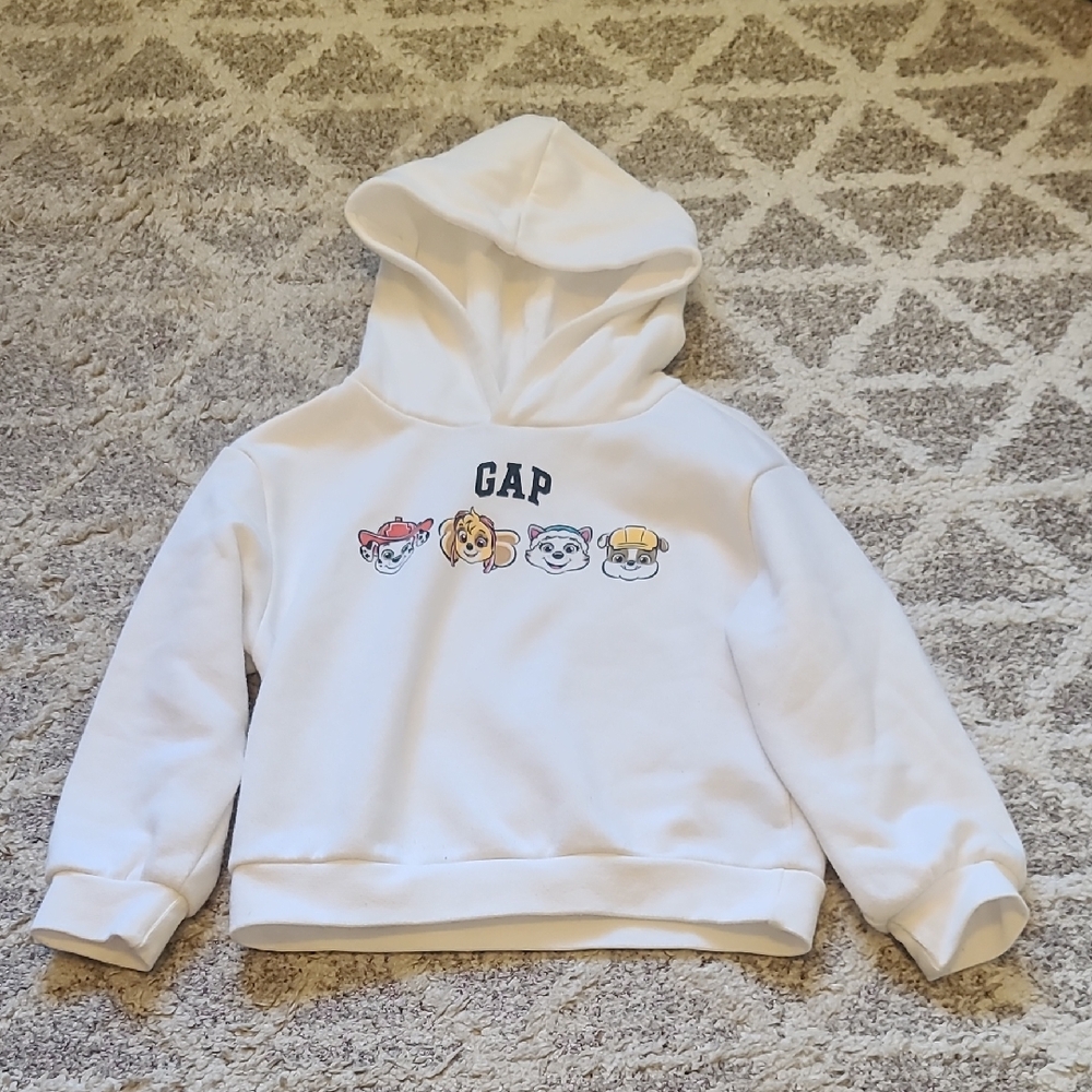 2 for $50 - baby GAP Girls 5 White Paw Patrol Hoodes Sweatshirt
